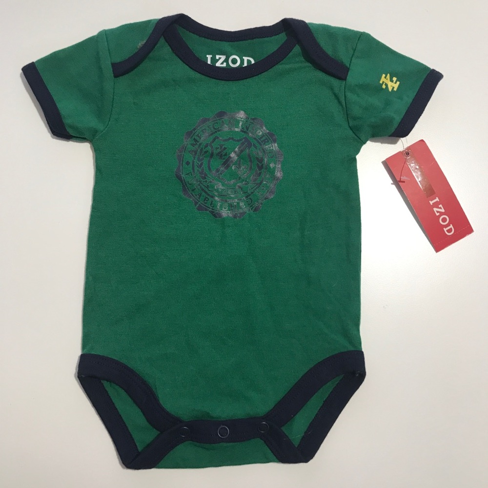 Izod Onesie. NOS with tags.Green with black trim